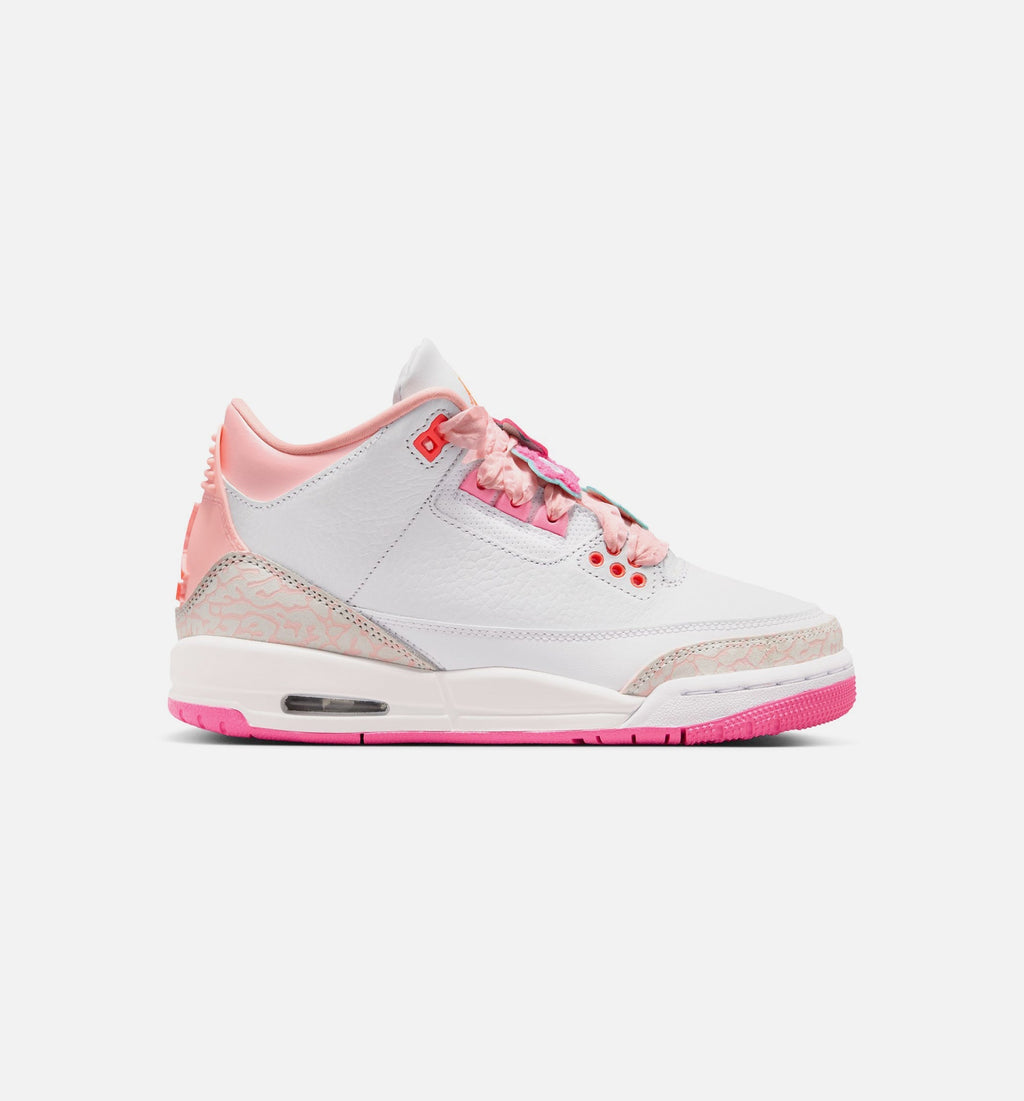 Air Jordan 3 Retro Spring Flowers Grade School Lifestyle Shoe - Pearl Pink/Pink Bloom/Pink Glow/Hyper Orange