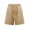Men's Linen‑Blend Drawstring Elastic‑Waist Casual Shorts