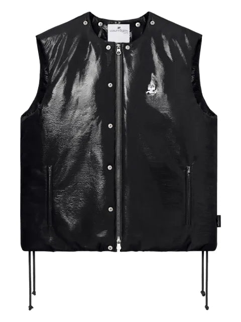 Courrèges sleeveless vinyl puffer jacket