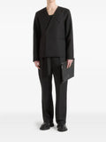 Manière De Voir Colin collarless double breasted minimal blazer