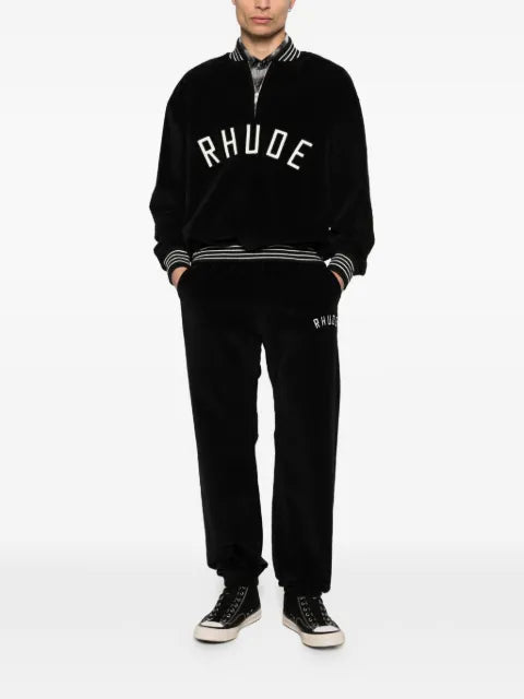 RHUDE velour quarter-zip sweatshirt