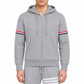 Rainbow Stripe Hoodie - Premium Athletic Zip - Up | Thom Browne