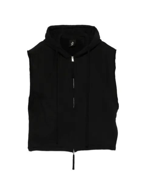 Thom Krom raw-edge zip-up hoodie