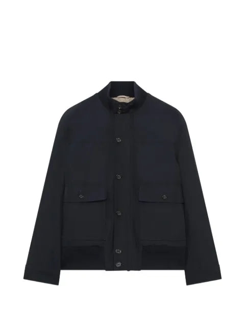 Lardini padded knit-collar jacket