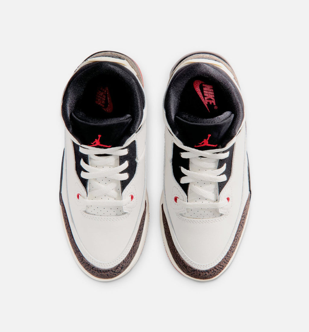 Air Jordan 3 Retro Sail and University Red Preschool Lifestyle Shoes - Sail/Black/University Red/Light Ivory
