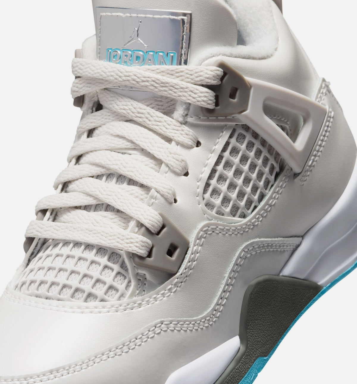 Air Jordan 4 Retro Blue Chill Preschool Sneakers - Photon Dust / Blue / White