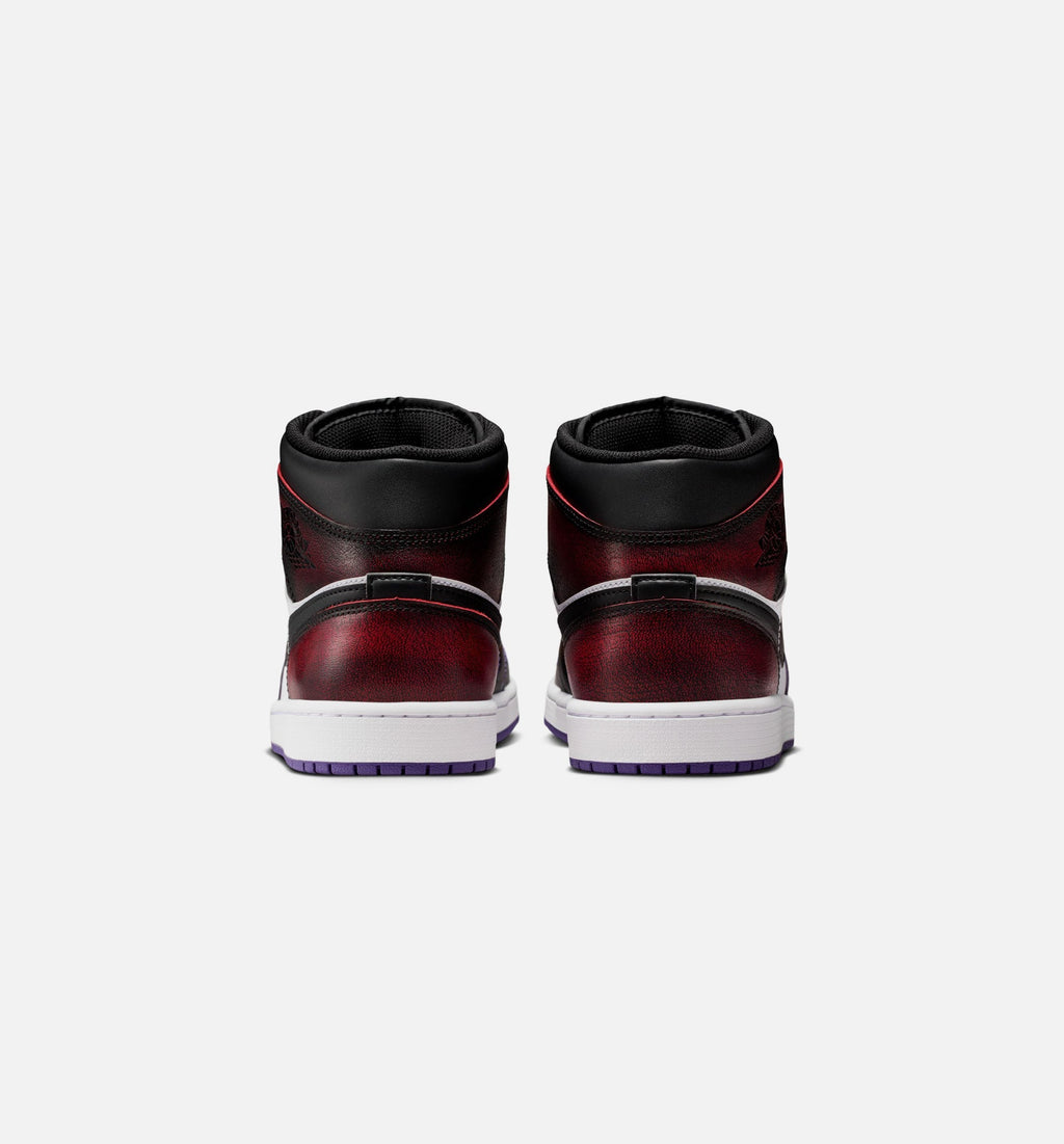 Air Jordan 1 Mid SE Men's Lifestyle Shoes - True Red / White / Court Purple / Black