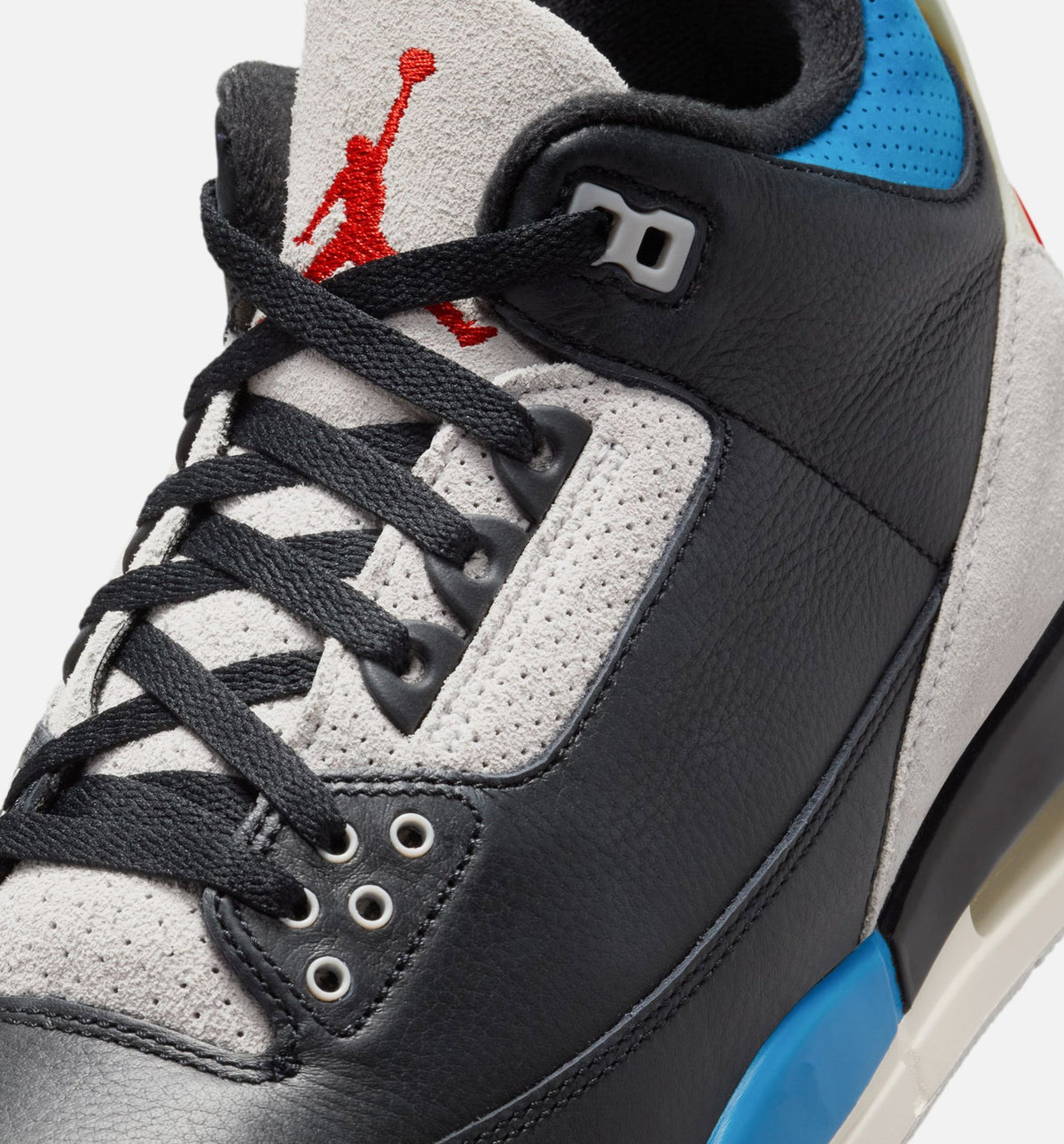 Air Jordan 3 Retro OG Rare Air Men's Sneakers - Black / Chile Red / Neutral Grey
