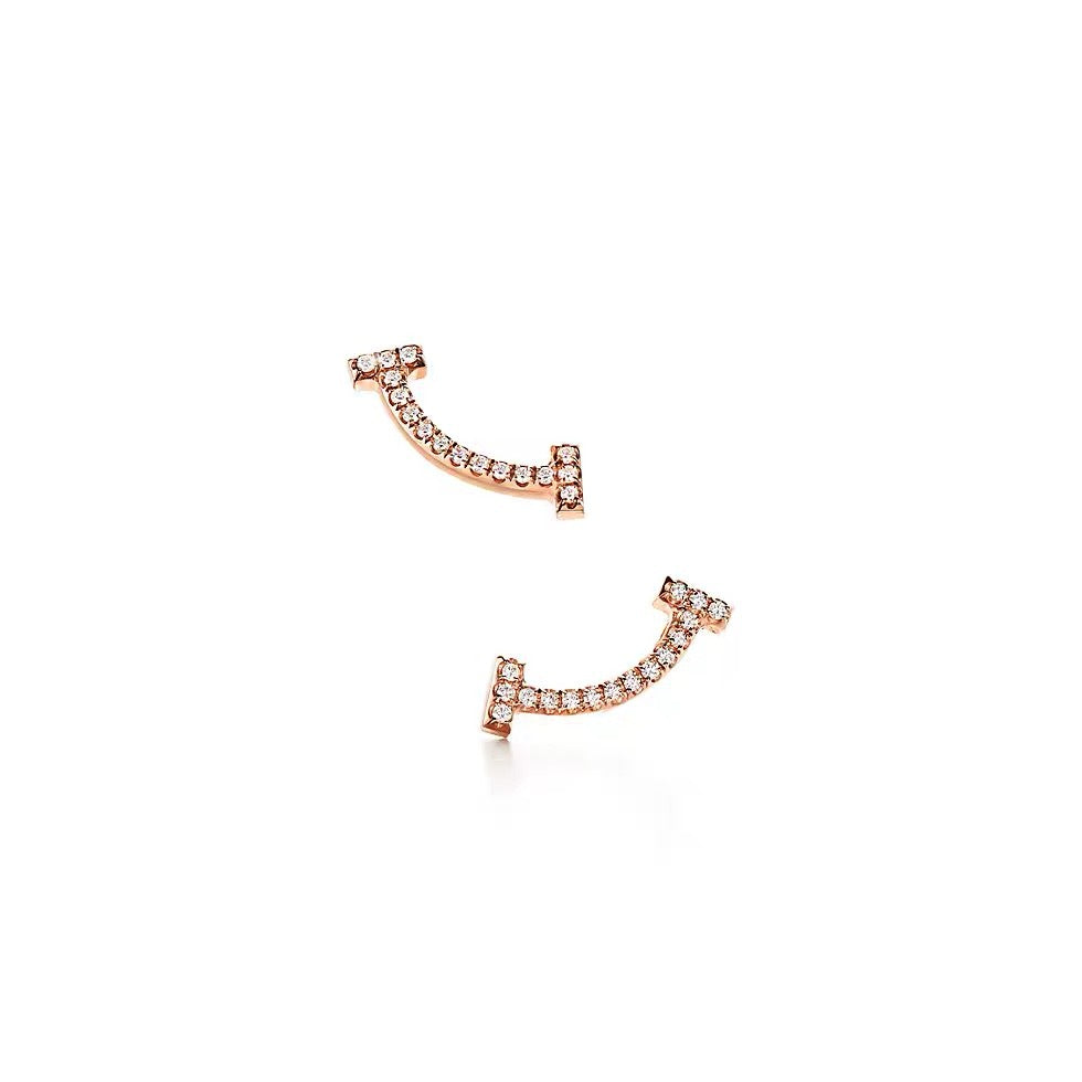 Tiffany Style Smile Cubic Zirconia Earrings