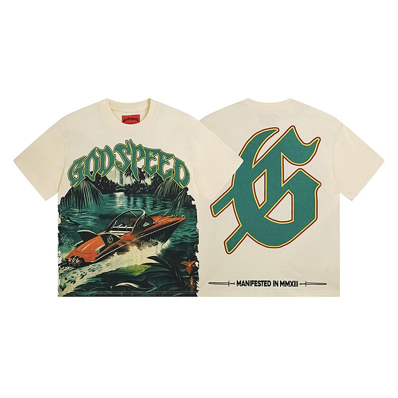 Godspeed Cream Boat Graphic Short-Sleeve T-Shirt