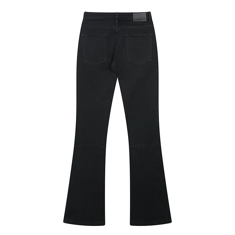 LOSTSHDWS Black Flared Jeans with Floral Embroidery