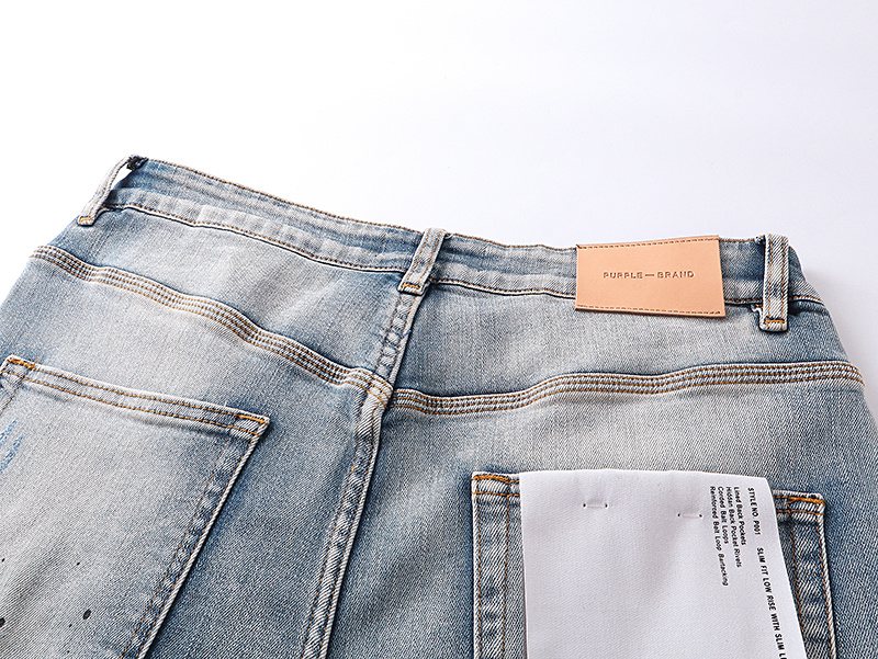 Purple Brand Light Blue Distressed Paint Splatter Jeans