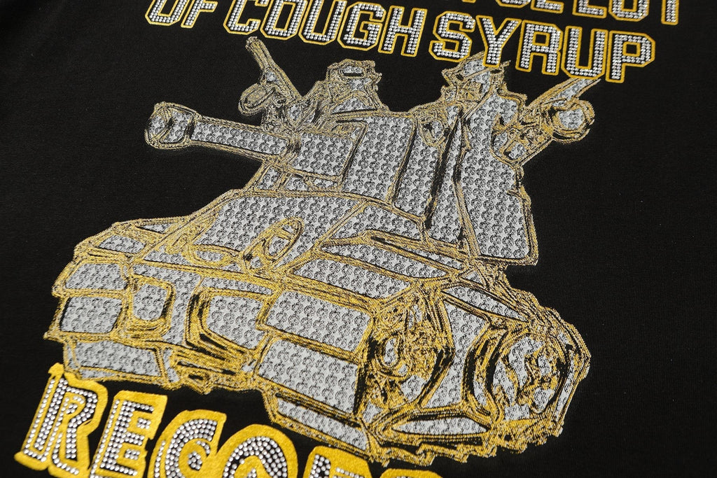 THAT'S A AWFUL LOT OF COUGH SYRUP Rhinestone Graphic Short-Sleeve T-Shirt