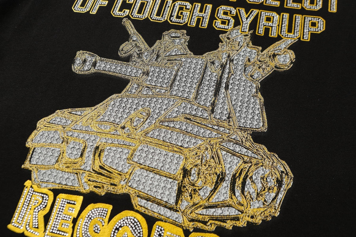 THAT'S A AWFUL LOT OF COUGH SYRUP Rhinestone Graphic Short-Sleeve T-Shirt