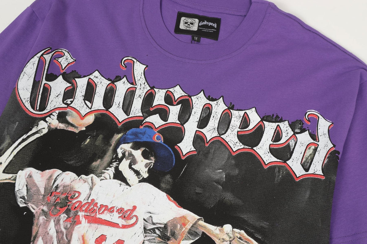 Godspeed Purple Baseball Graphic T-Shirt