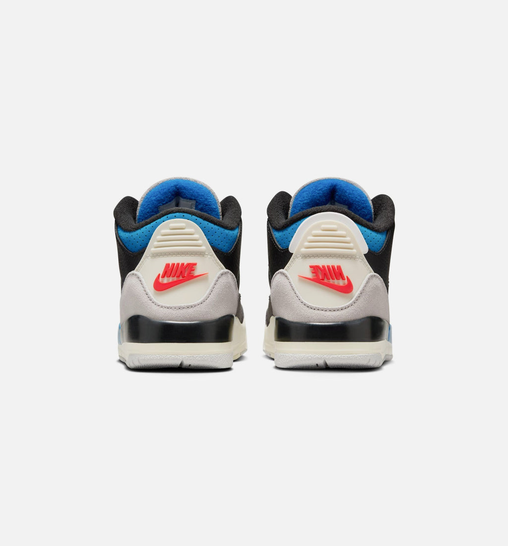 Air Jordan 3 Retro Preschool Lifestyle Shoe - Black/Chile Red/Neutral Grey