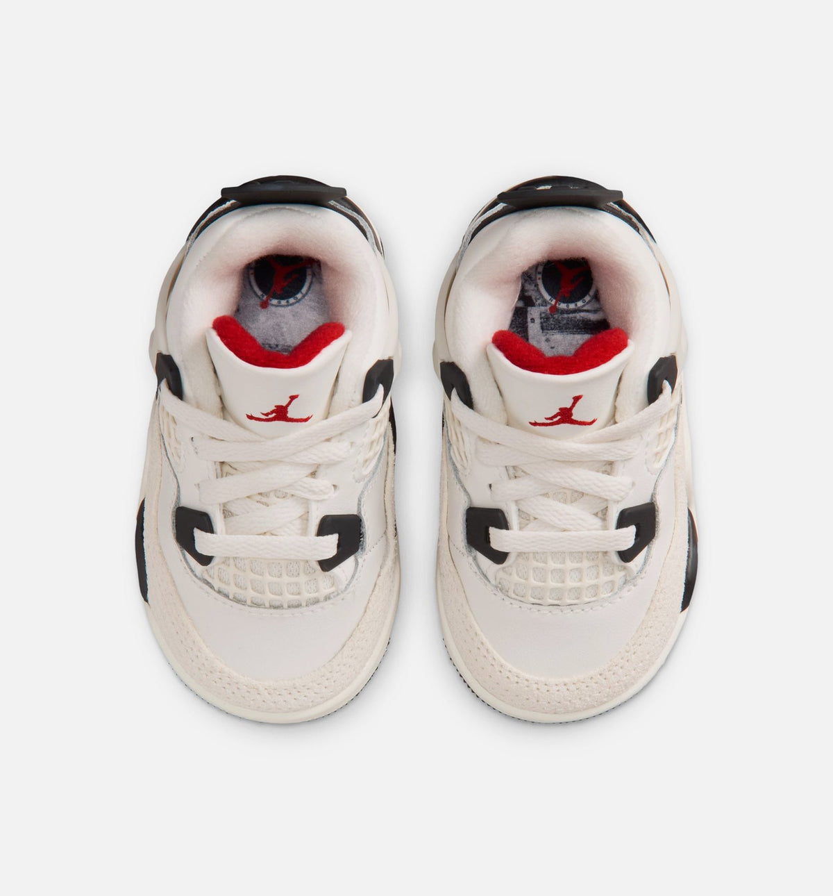 Air Jordan 4 Retro Flight Club Infant & Toddler Lifestyle Shoe - Sail/Black/University Red