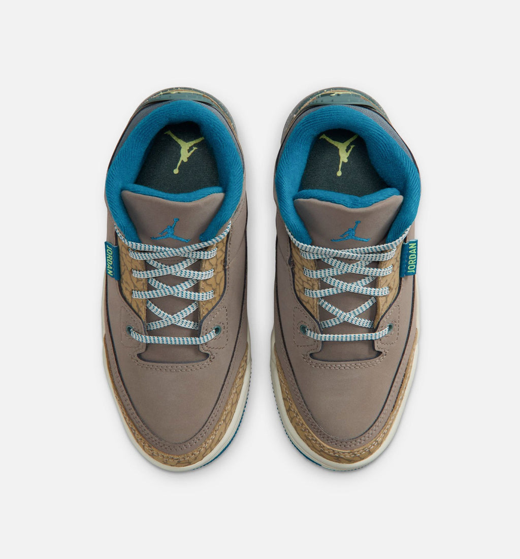 Air Jordan 3 Retro Olive Grey Preschool Sneakers - Olive Grey / Green Abyss / Khaki