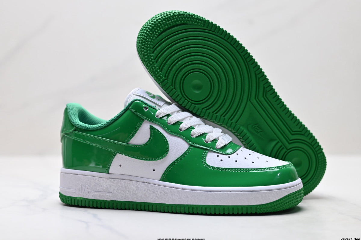 Nike Air Force 1 Low Green White Unisex Sneakers Style 22