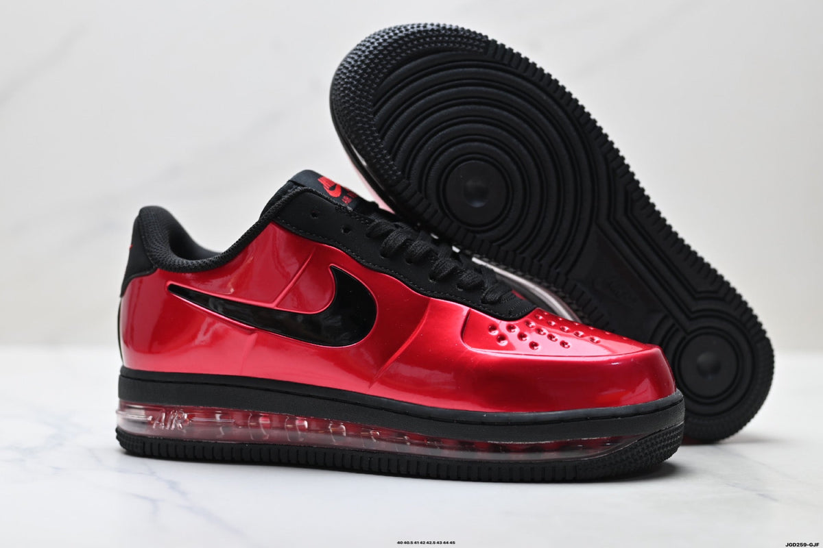Nike Air Force 1 Low Red Black Unisex Sneakers Style 03