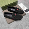Gucci Men's Black Stripe Slip-On Loafers