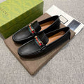 Gucci Black Web Stripe Loafers