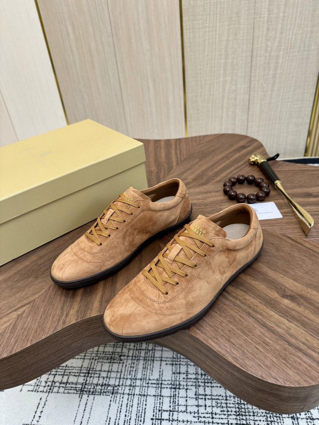 Brunello Cucinelli Tan Low-Top Sneakers