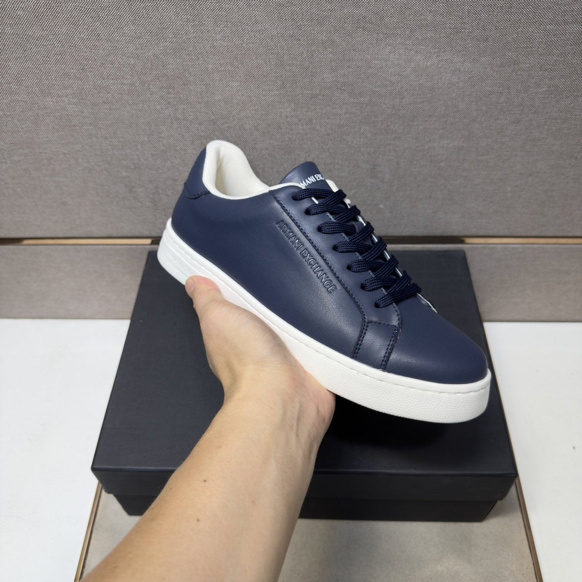 Armani Exchange Men's Contrast Heel Low-Top Sneakers