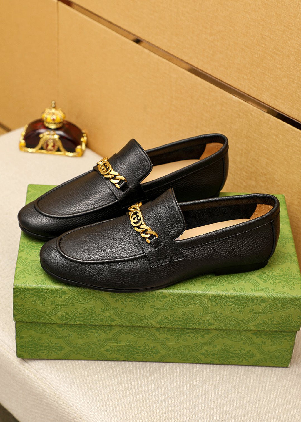 Gucci Pebble Leather Loafers