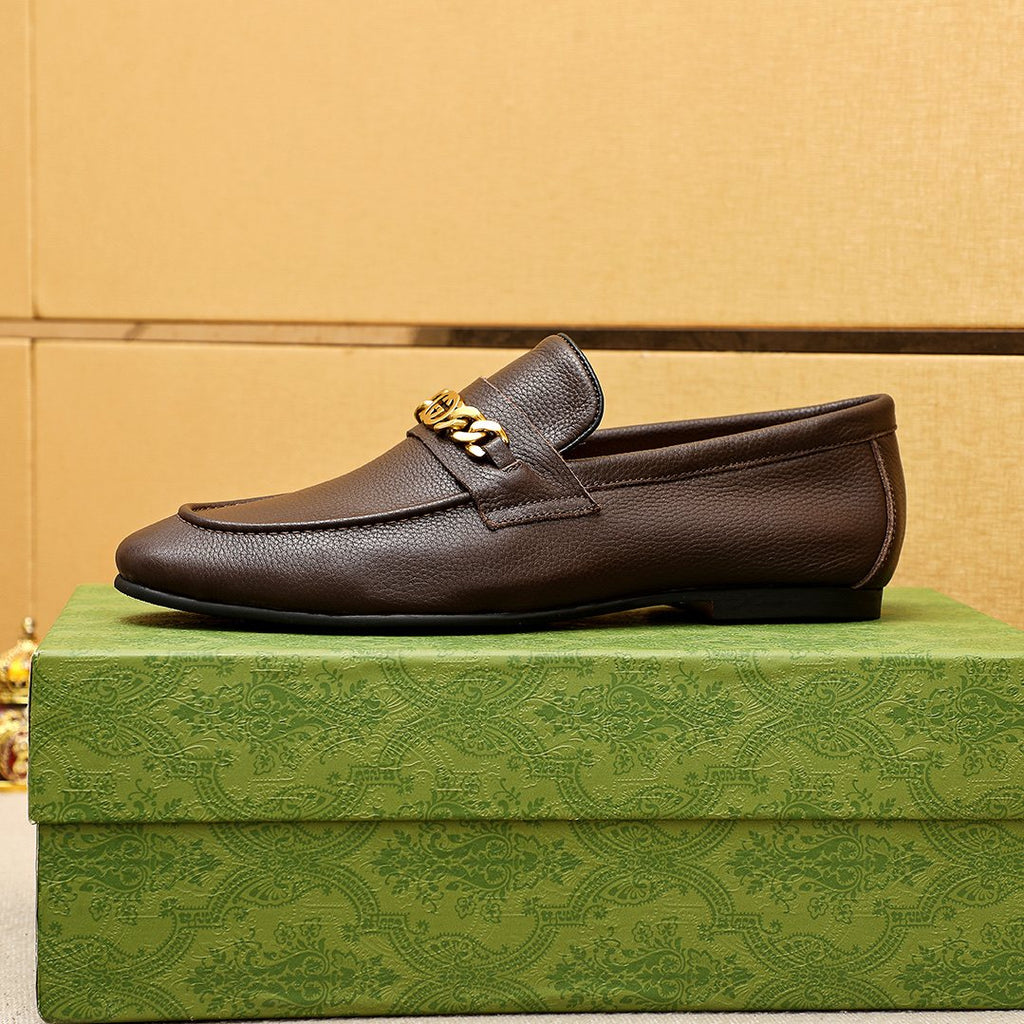 Gucci Pebble Leather Loafers
